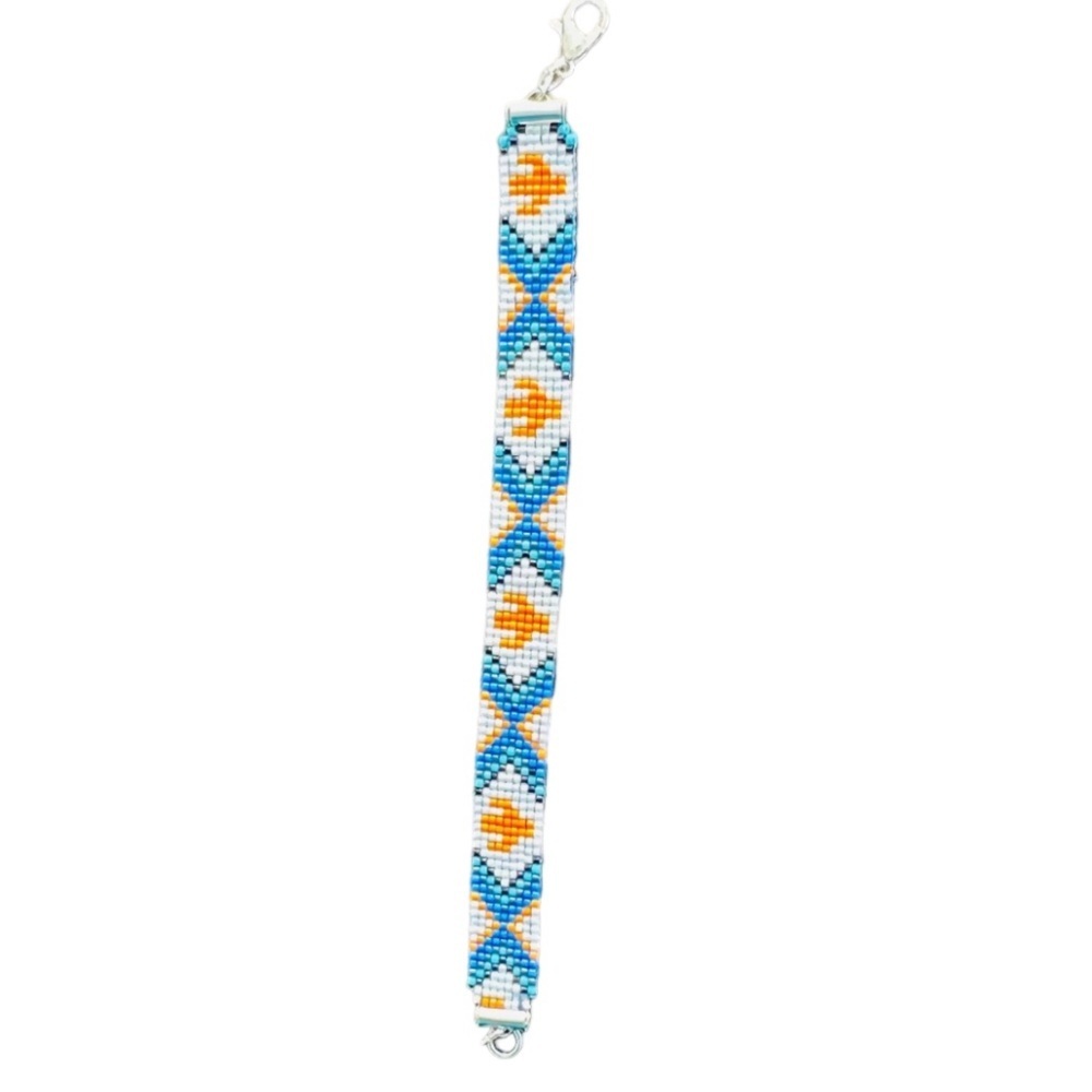 Southwestern Native American Hand woven hand crafted beaded adjustable bracelet - Picture 3 of 3